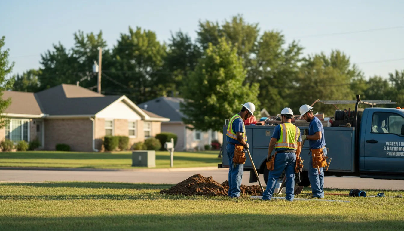Residential water line and bathroom plumbing service in Grandview, WA